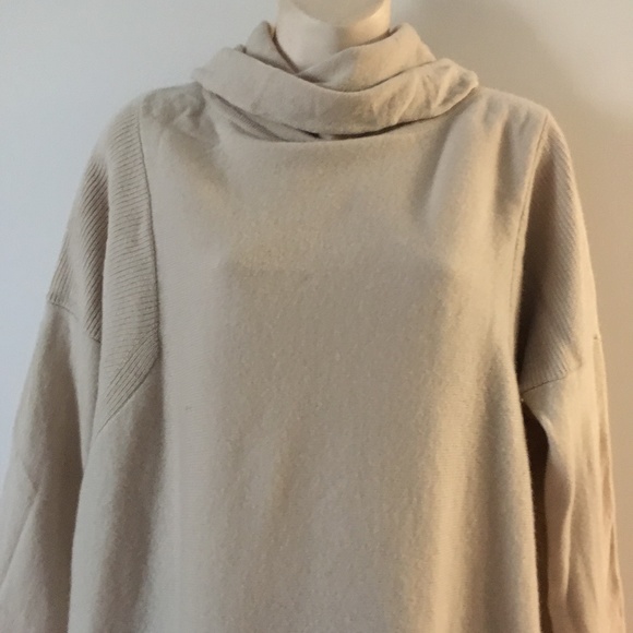 DUFFY 100% Cashmere Scrunch Turtleneck Beige Sweater S - Picture 2 of 4